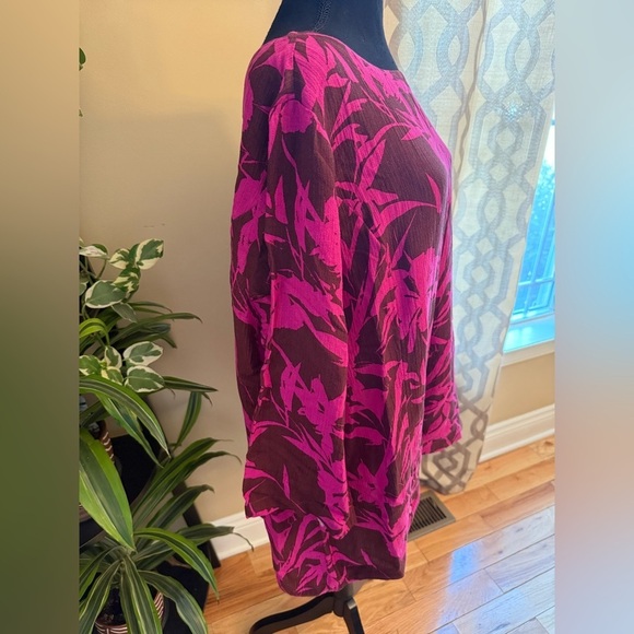 Soft Surroundings Women’s Oceo Gauze Tunic Top Tropical Fuchsia Pink Size 3X NWT - Picture 4 of 16